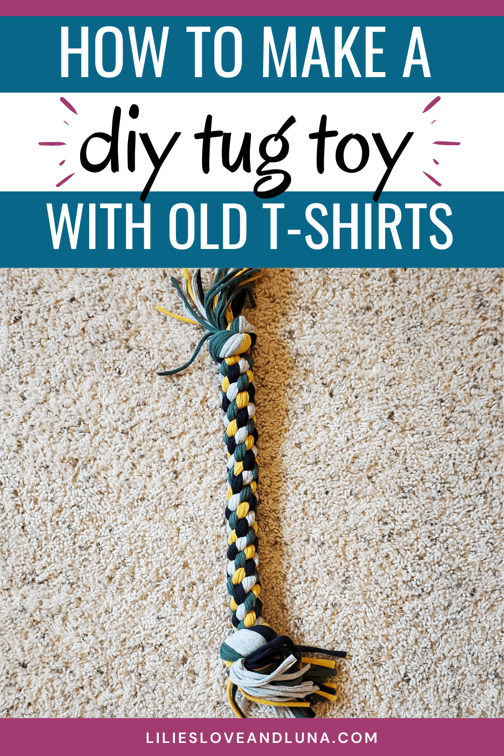 How To Make A DIY TShirt Dog Toy Lilies, Love, and Luna