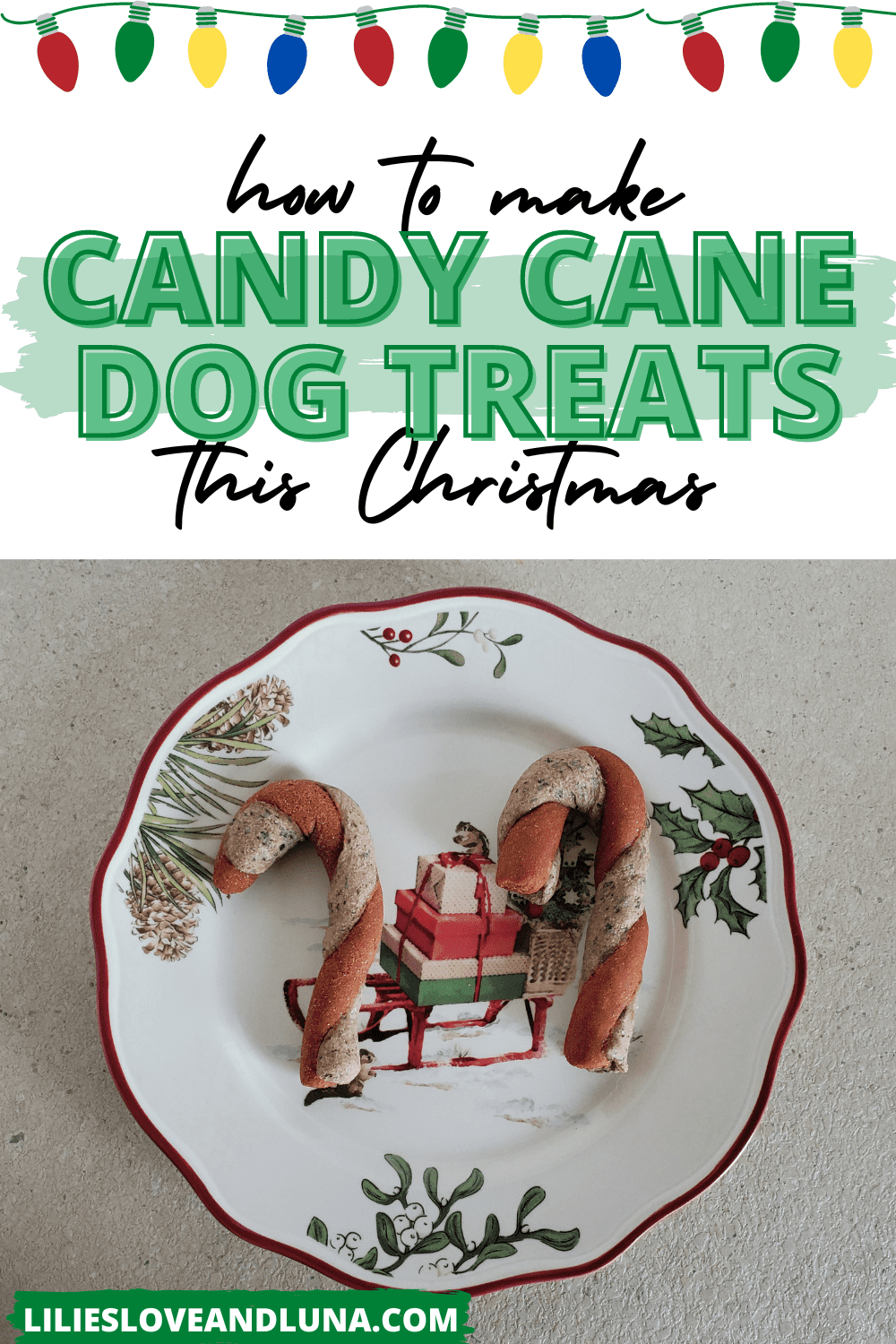 Candy Cane Dog Treats Lilies, Love, and Luna