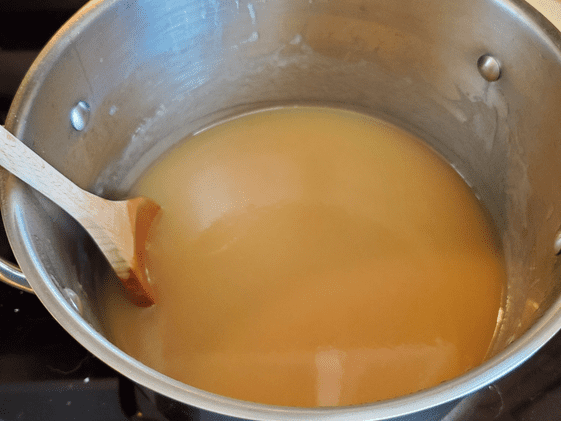 Applesauce in a pot.