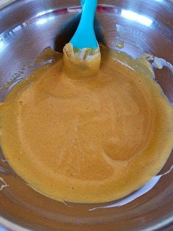 Pumpkin puree and Greek yogurt mixed.