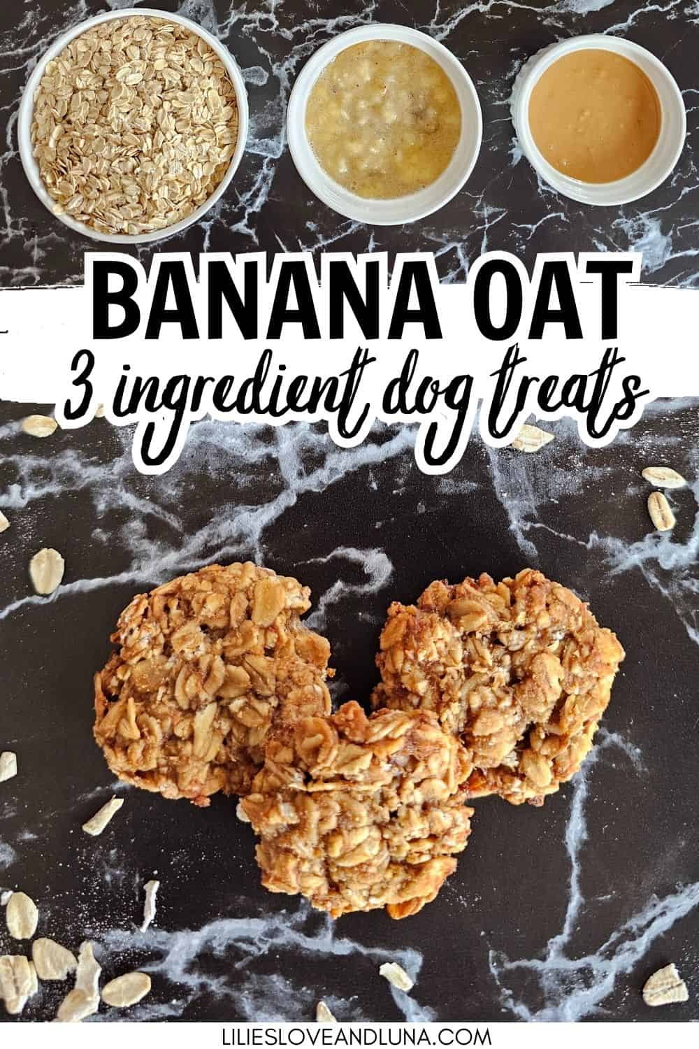 Picture of Homemade Baked Banana Oat Dog Treats - Lilies, Love, and Luna
