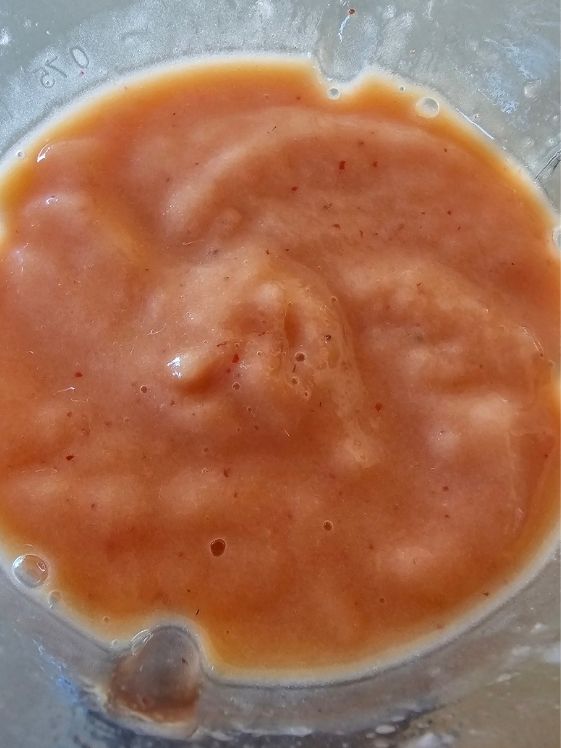 All ingredients pureed.