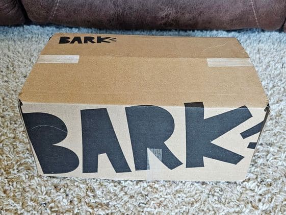 A box with the word "Bark" on it.